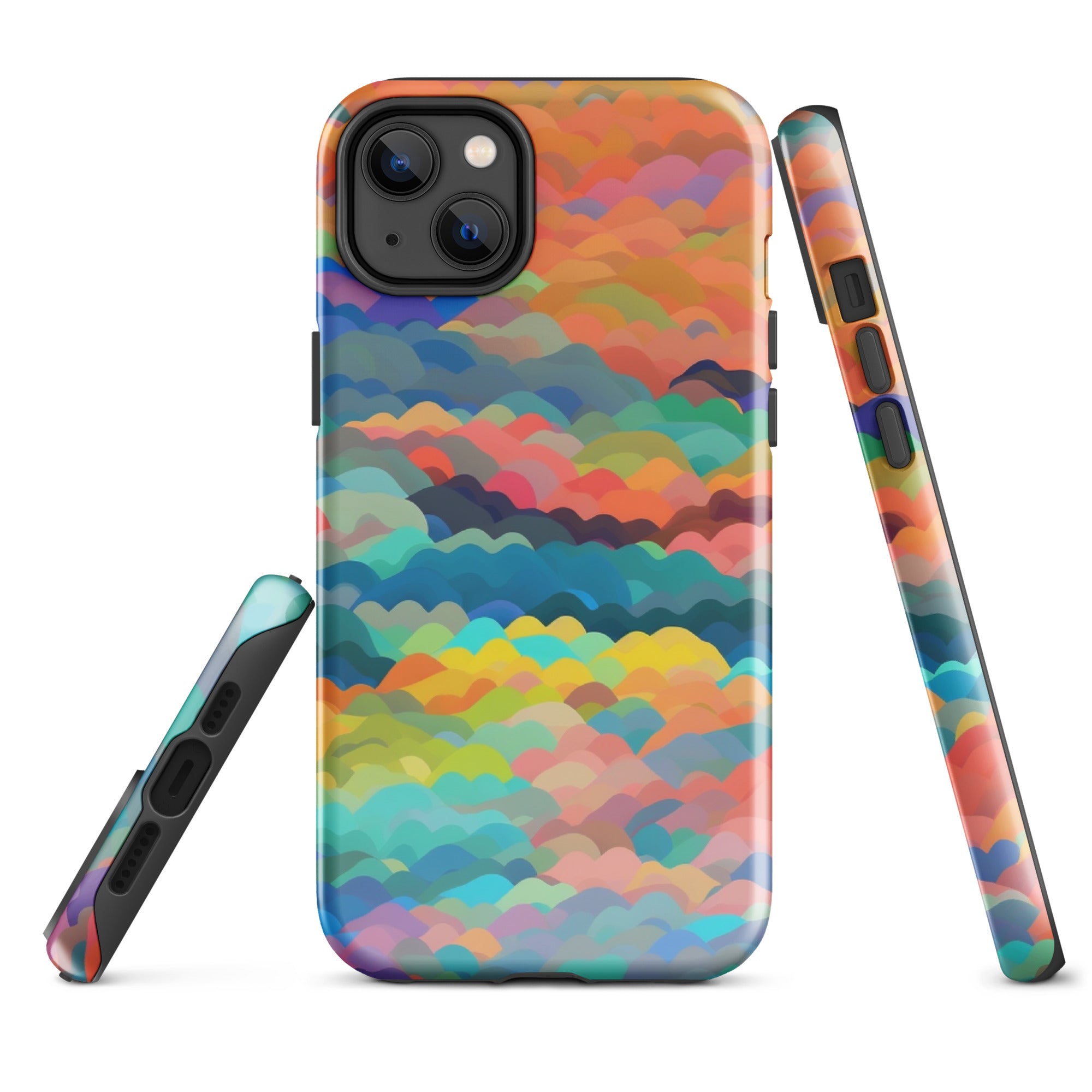 Tough Case for iPhone®- Rainbow Cloud Pattern I