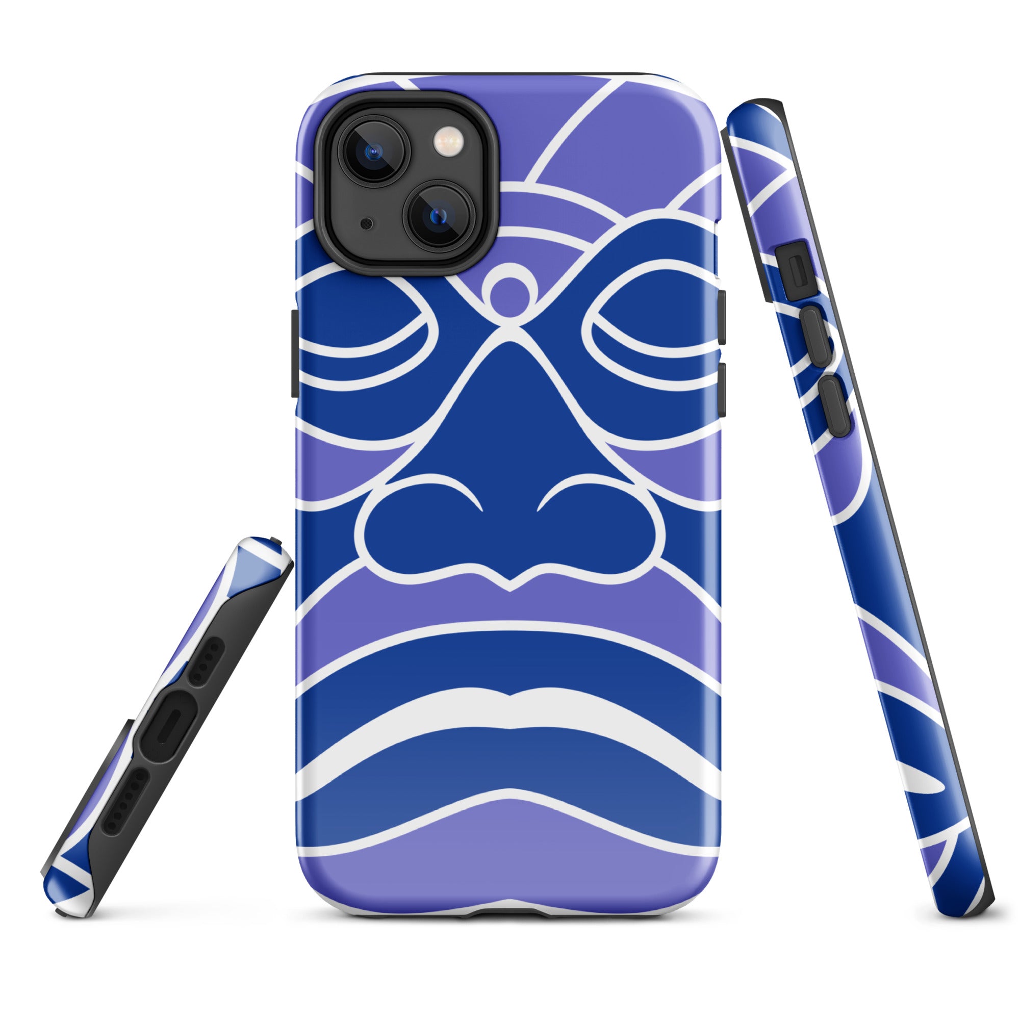 Tough Case for iPhone®- Totem Mask Blue