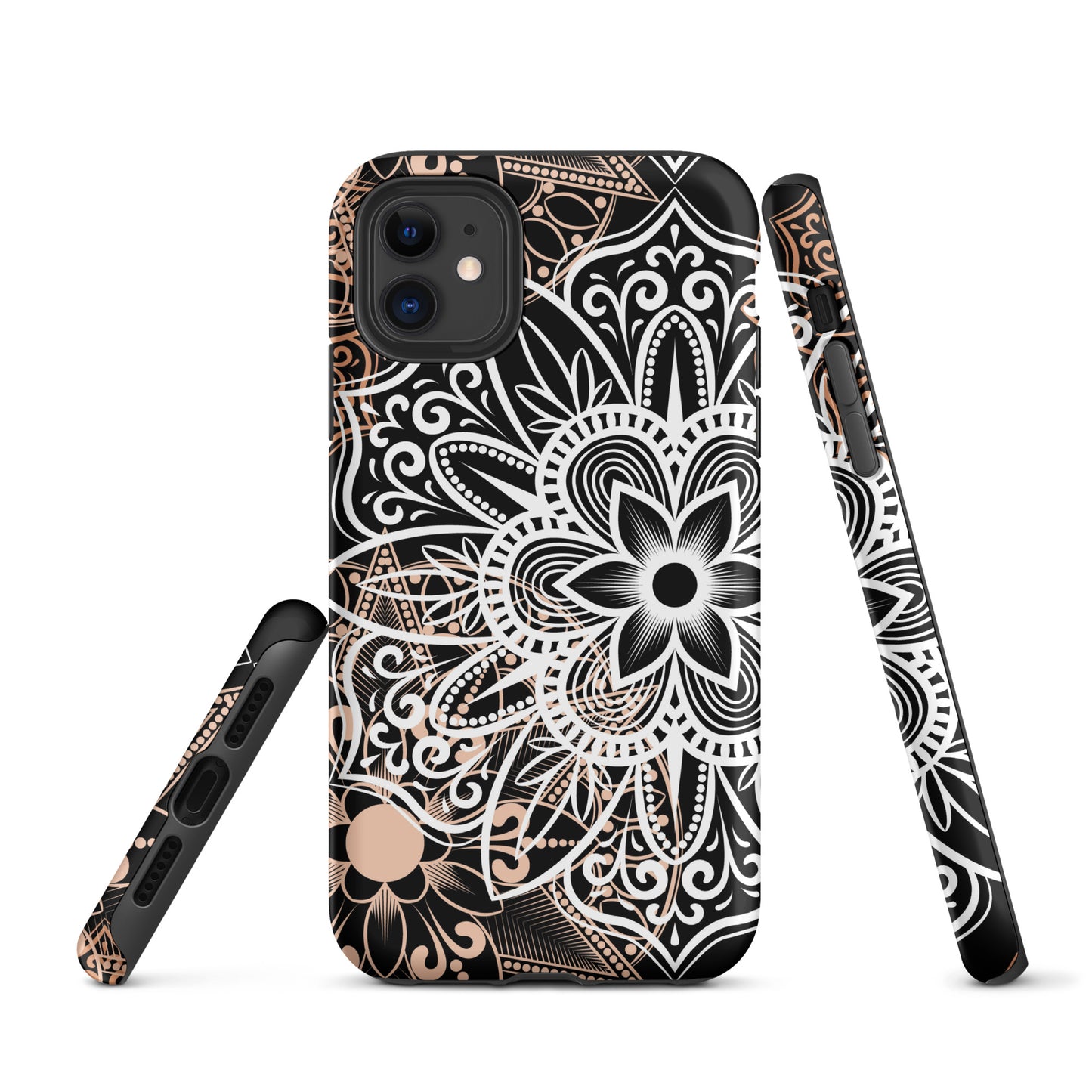 Tough Case for iPhone®- Brown and Black Mandala