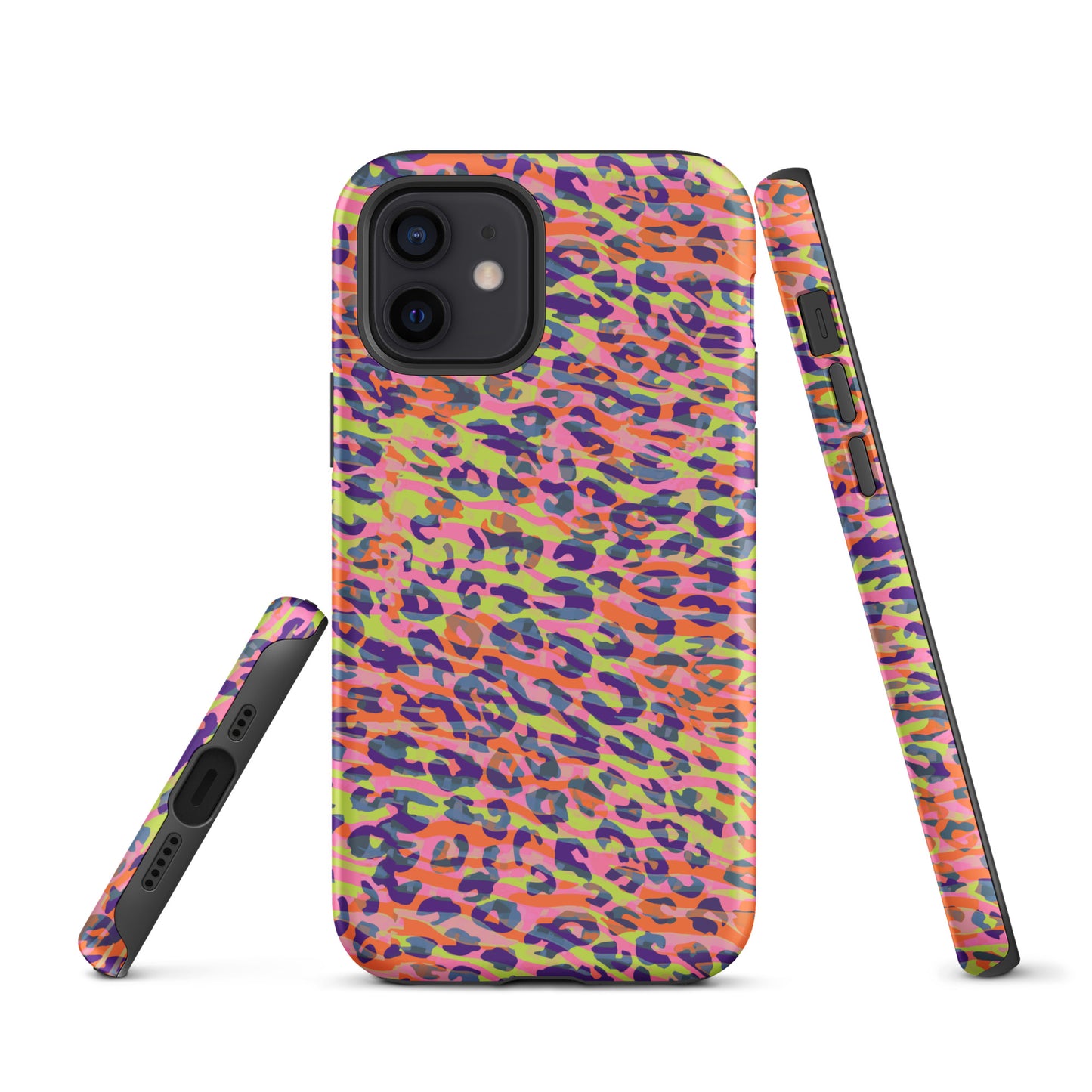 Tough Case for iPhone®- Zebra and Leopard Print Orange with Yellow