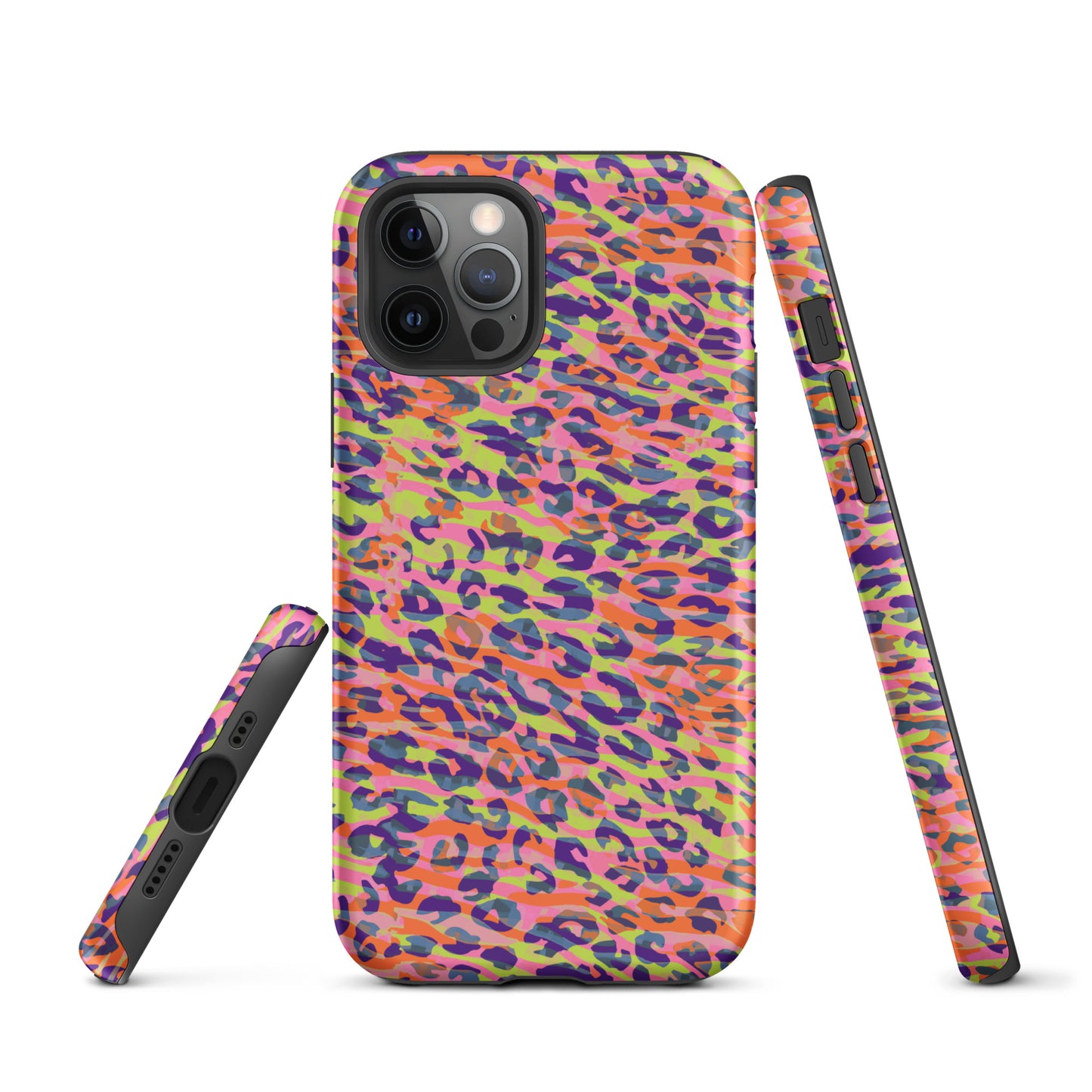 Tough Case for iPhone®- Zebra and Leopard Print Orange with Yellow