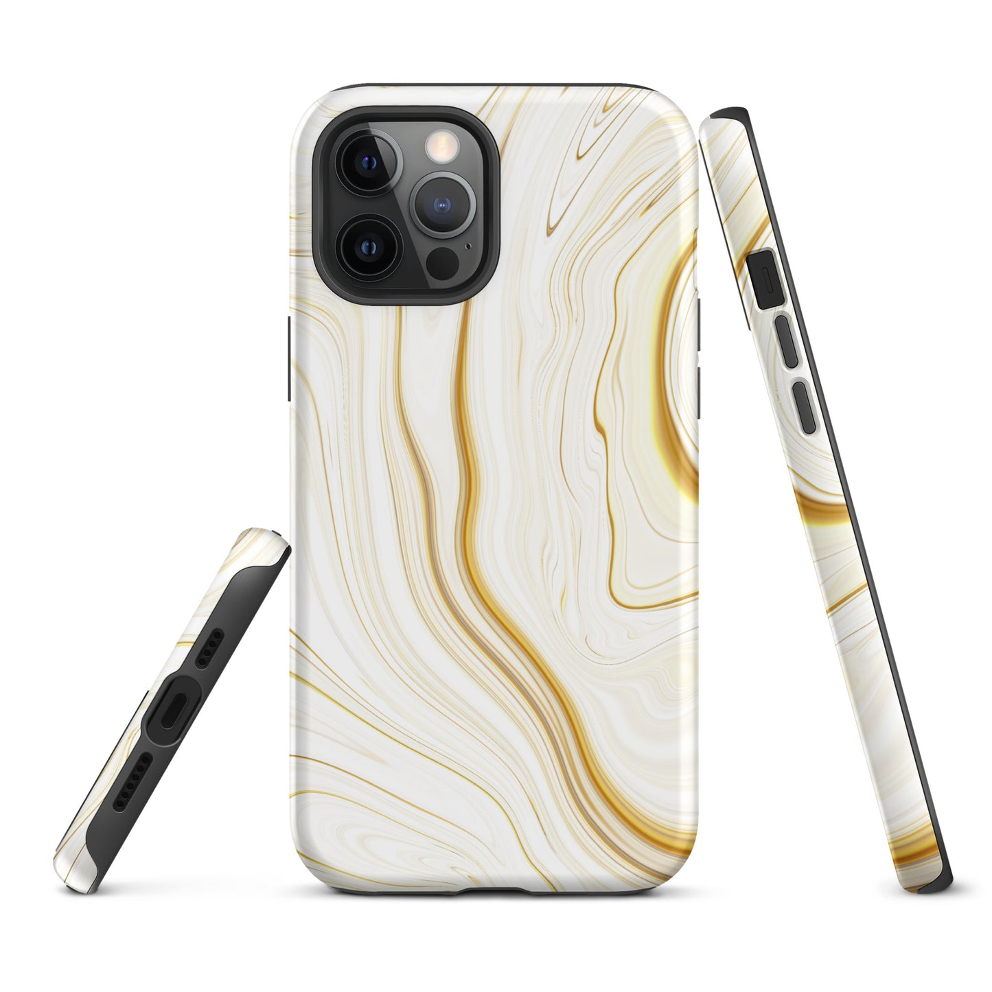 Tough Case for iPhone®- Liquid Gold Marble White
