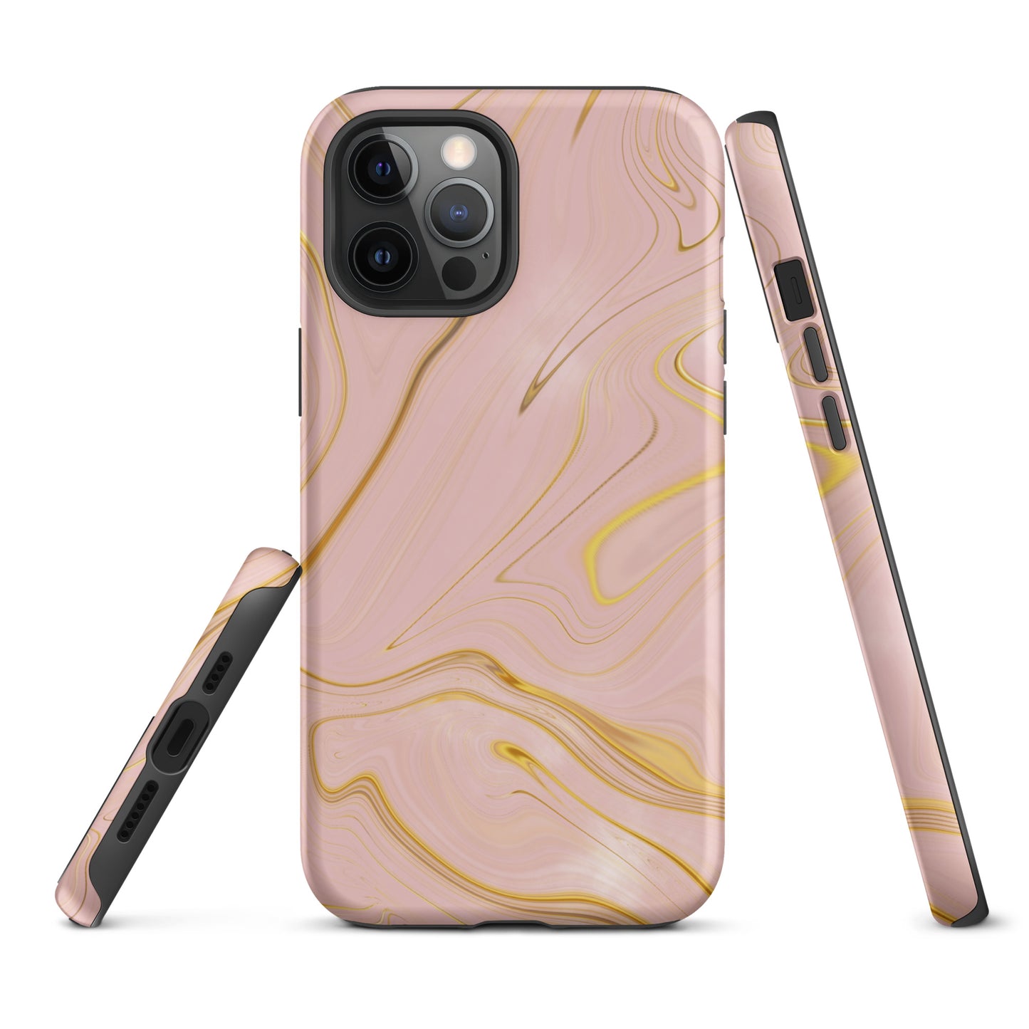 Tough Case for iPhone®- Liquid Gold Marble Pink
