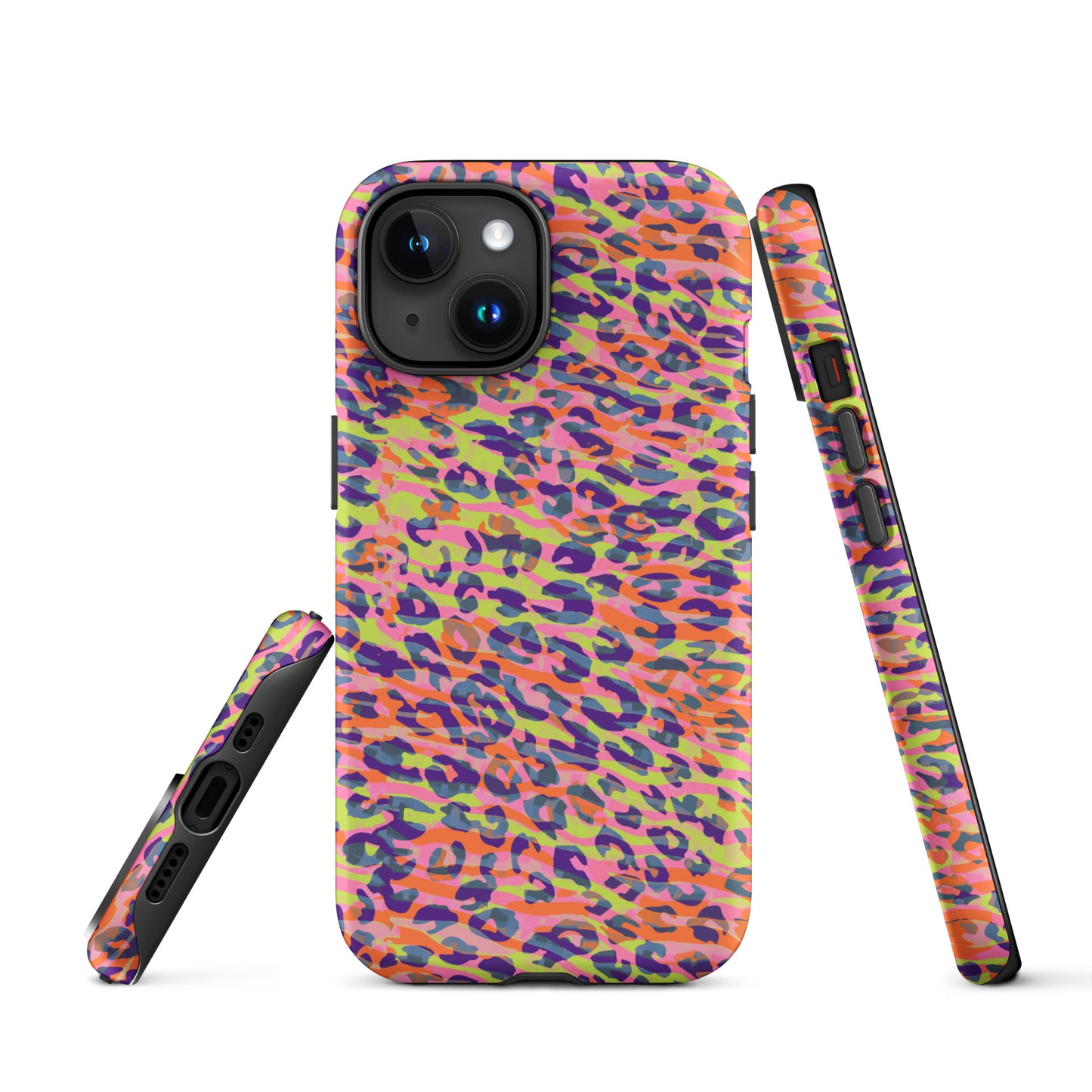 Tough Case for iPhone®- Zebra and Leopard Print Orange with Yellow