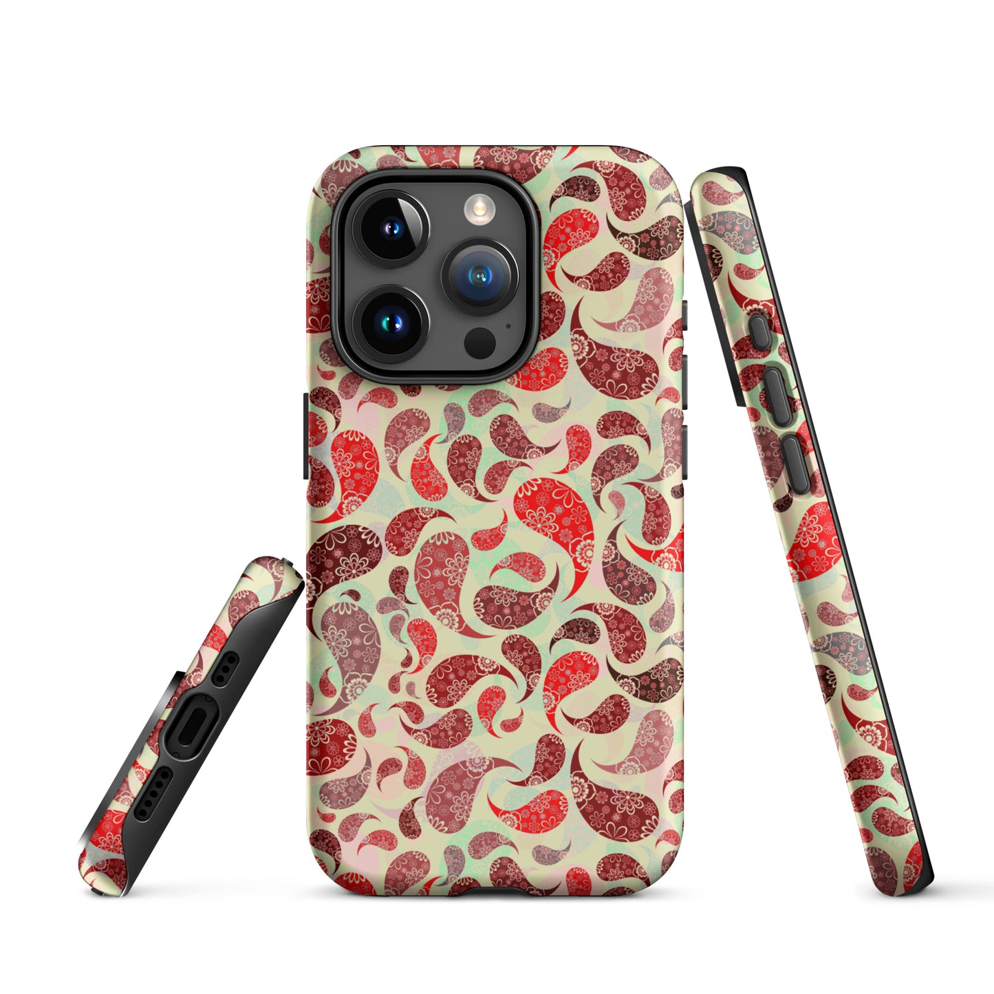 Tough Case for iPhone®- Paisley Red