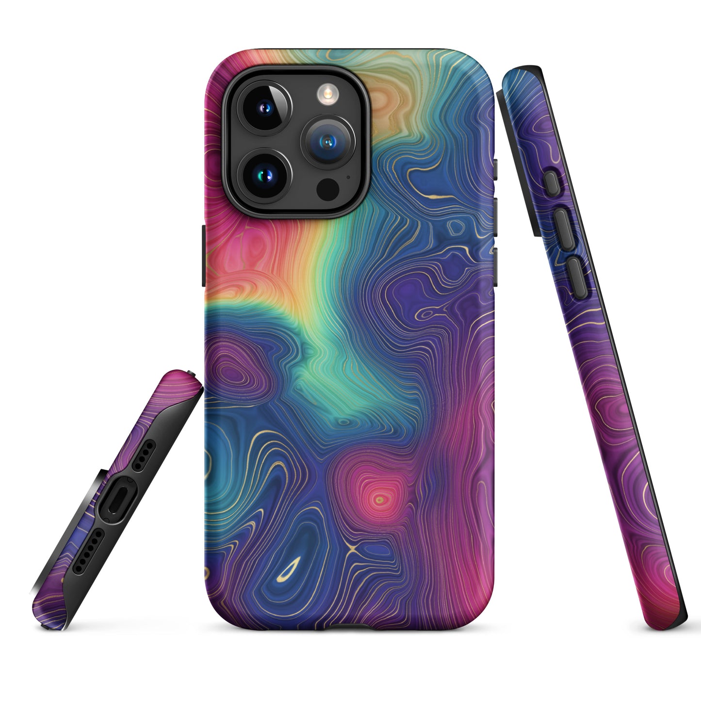 Tough Case for iPhone®- Rainbow Strata Pattern III