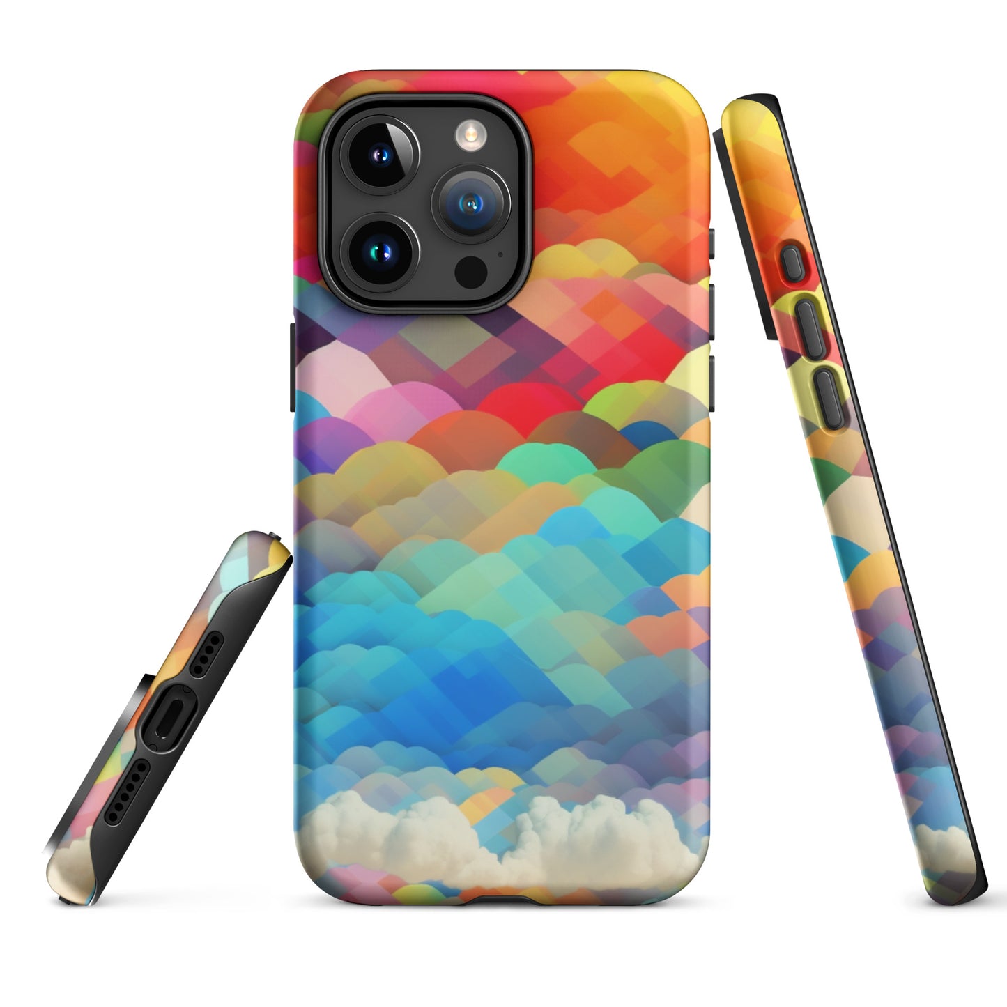 Tough Case for iPhone®- Rainbow Cloud Pattern II