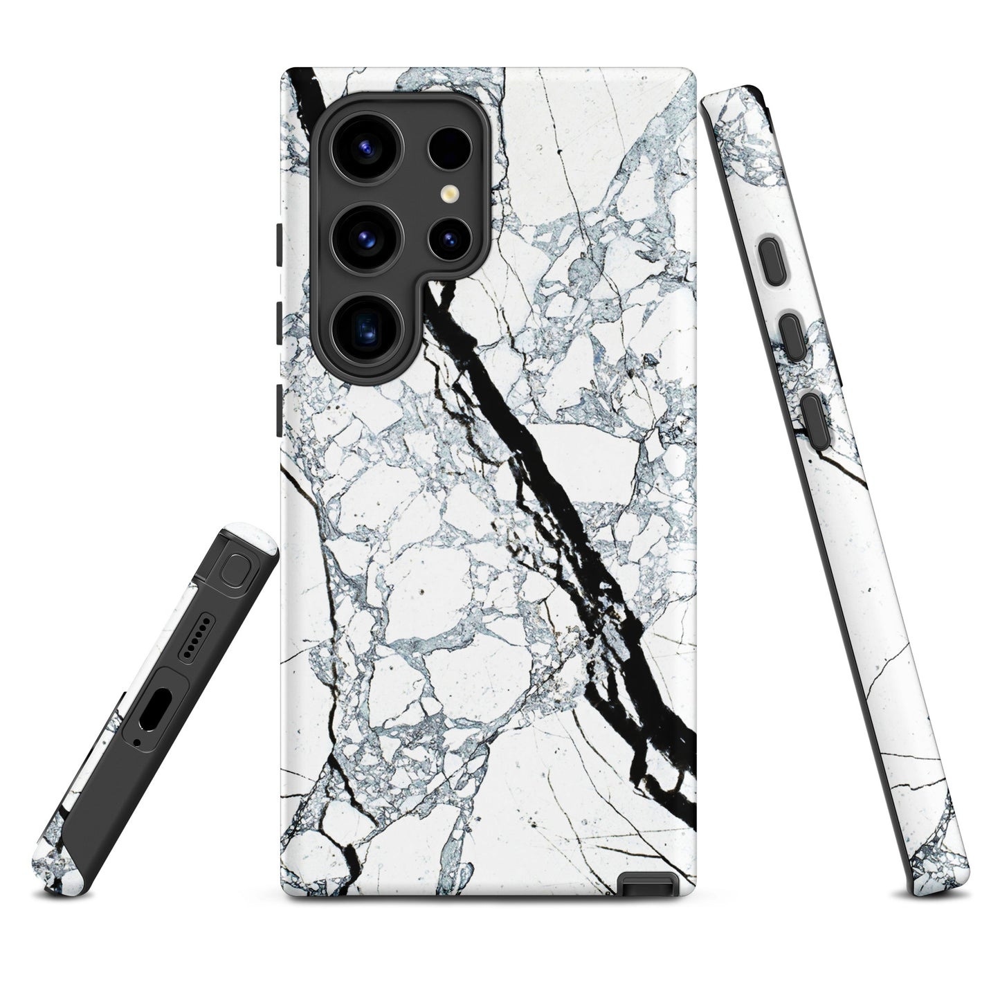 Tough case for Samsung®- Marble Black and White