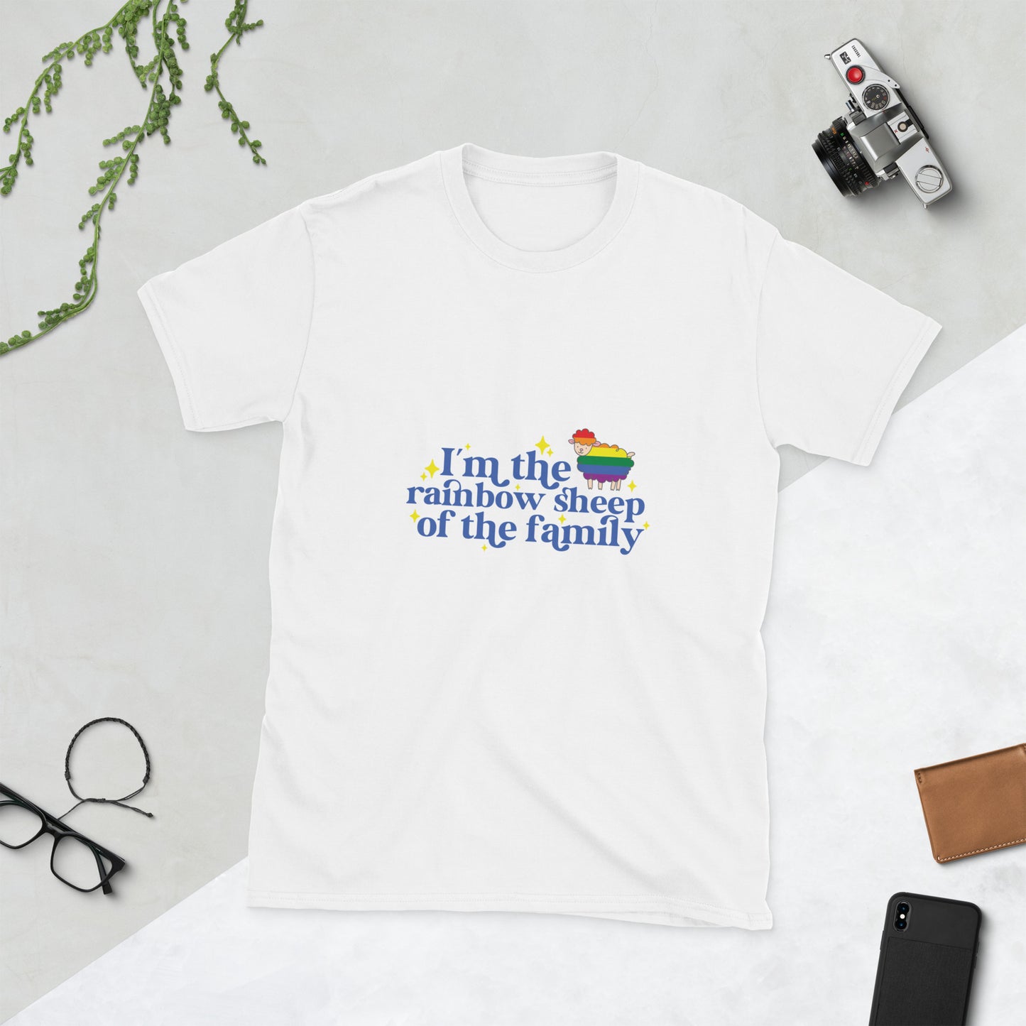 Short-Sleeve Unisex T-Shirt- I'm the rainbow sheep of the family