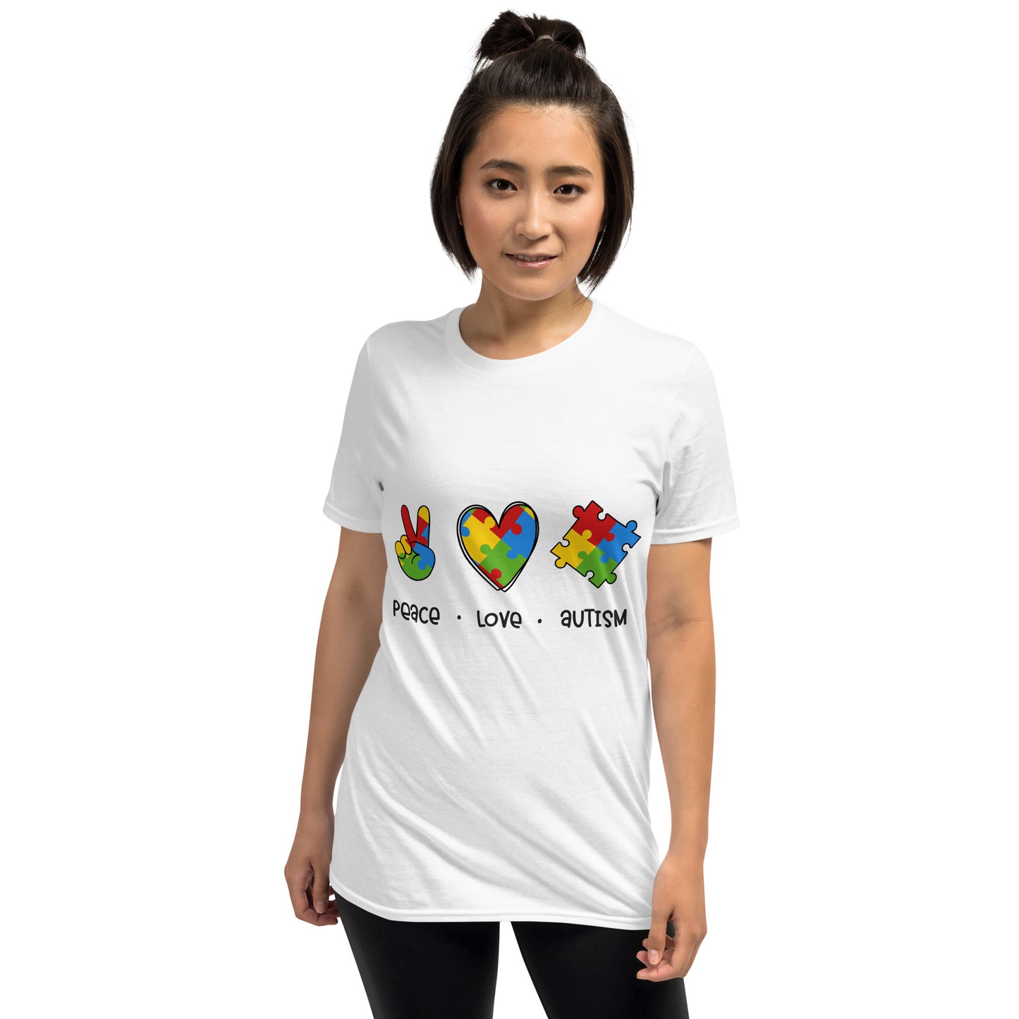 Short-Sleeve Unisex T-Shirt- Peace Love Autism