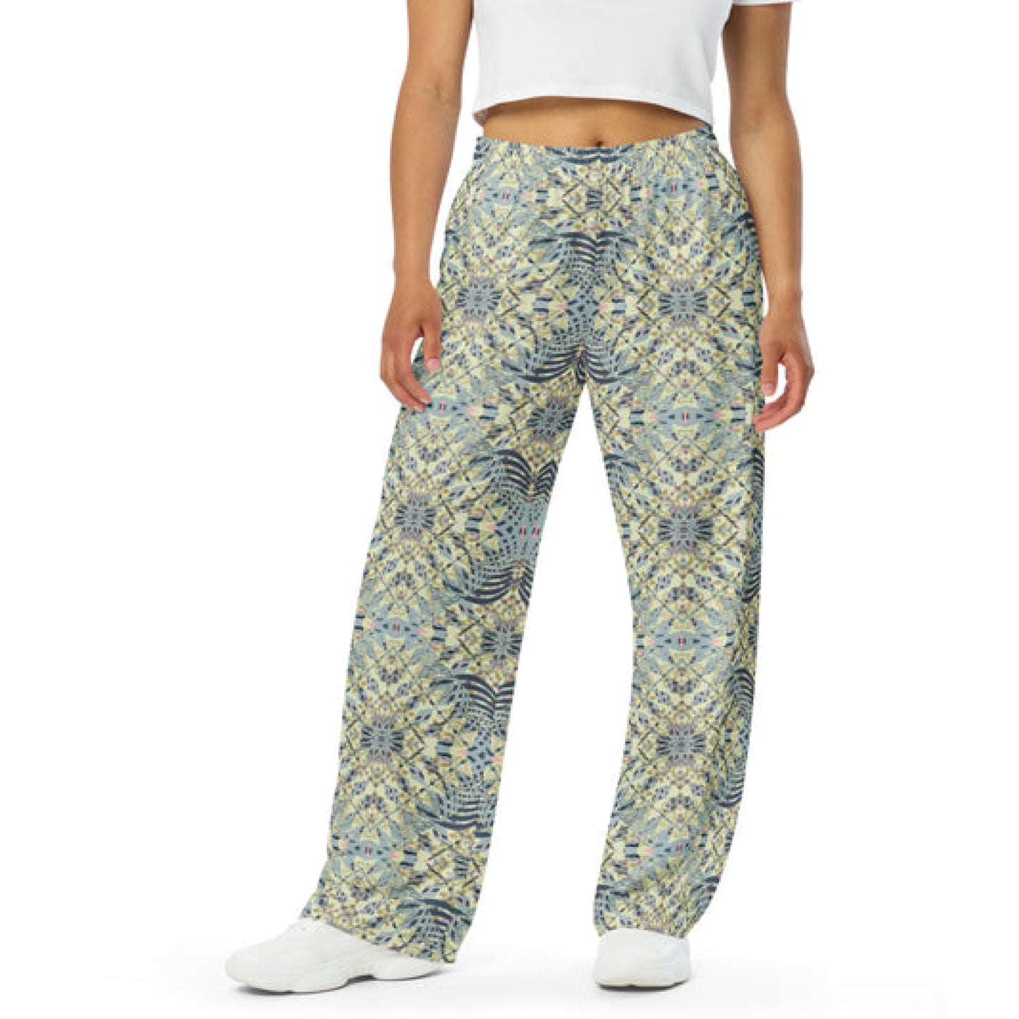 unisex wide-leg pants- Mandala chic III