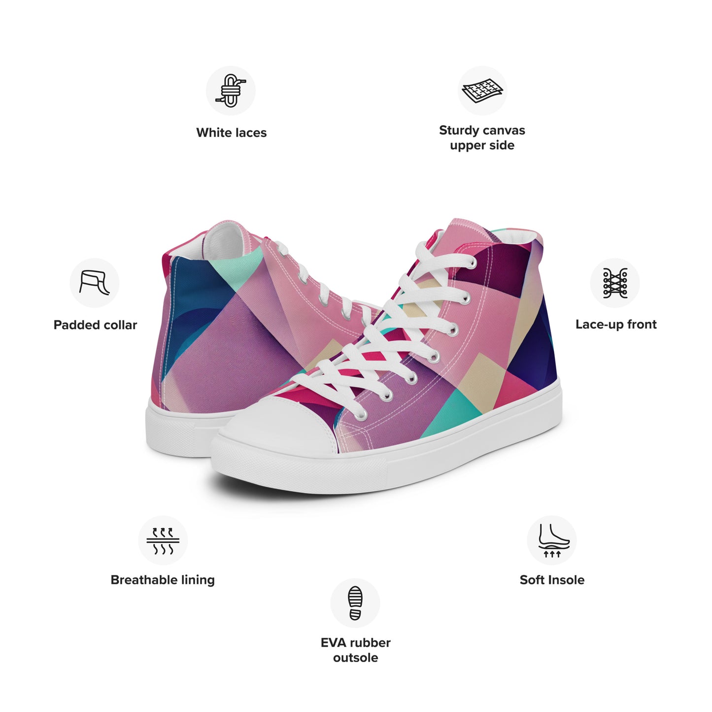Women’s high top canvas shoes- Abstract Pattern I