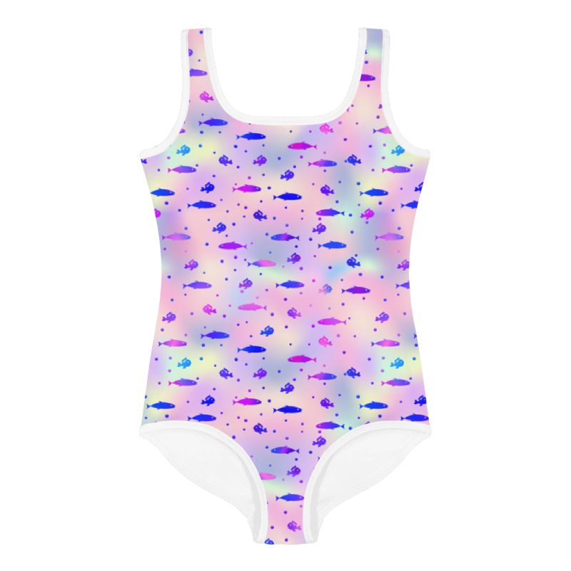 Kids Swimsuit- Fish Pink and Blue