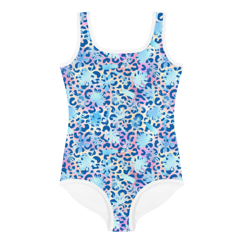 Kids Swimsuit- Summer Leopard and Leafs