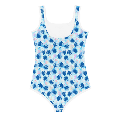 Kids Swimsuit- Summer Palm Leafs Blue