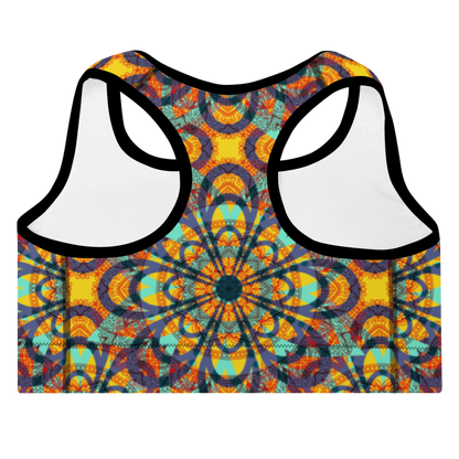 Padded Sports Bra-Floral kaleidoscope multicolour