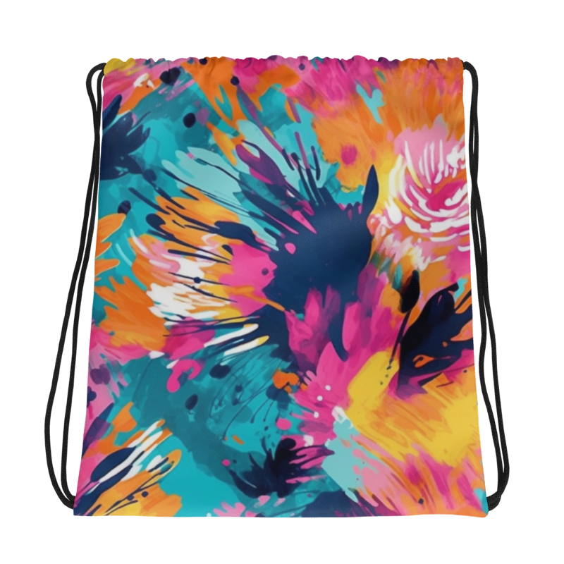 Drawstring bag- Watercolor Summer flowers 04