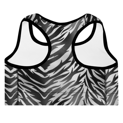 Padded Sports Bra- Zebra print Black and White