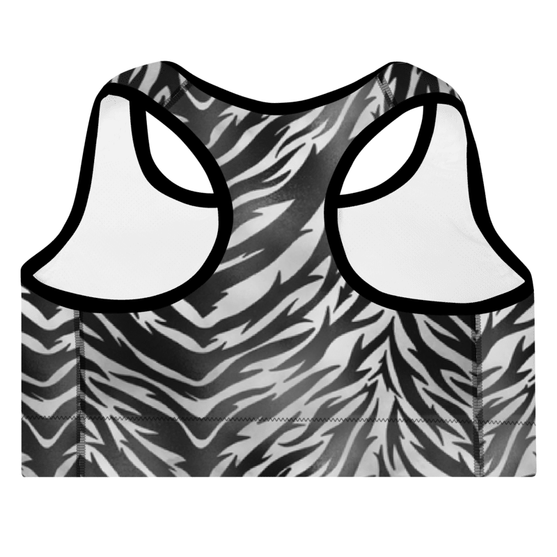 Padded Sports Bra- Zebra print Black and White
