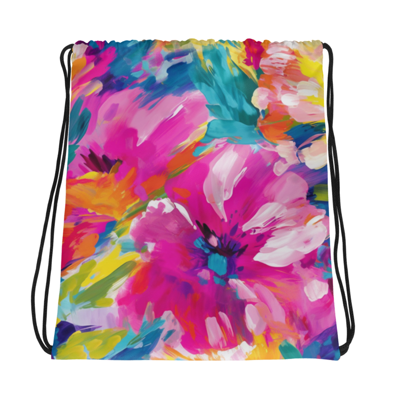 Drawstring bag- Watercolor Summer flowers 03