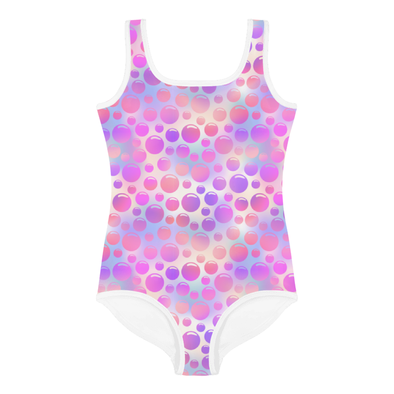 Kids Swimsuit- Bubbles Pink and Blue