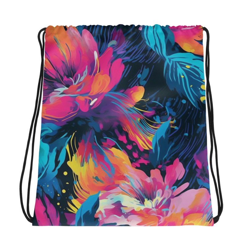 Drawstring bag- Watercolor Summer flowers I