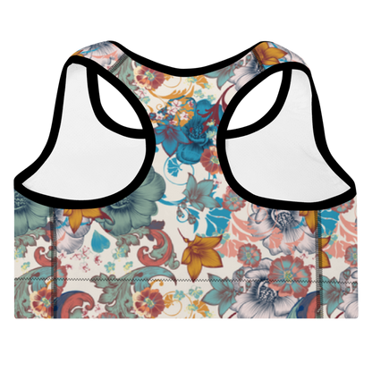 Padded Sports Bra- Vintage Flowers