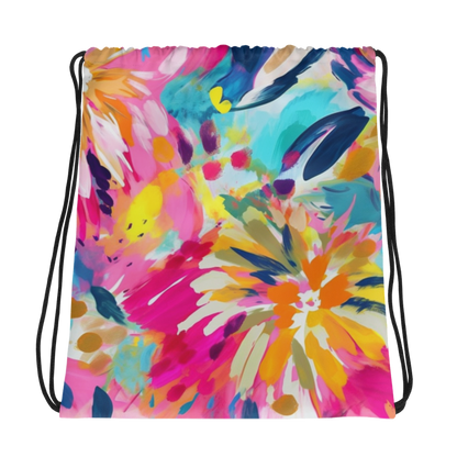 Drawstring bag- Watercolor Summer flowers II