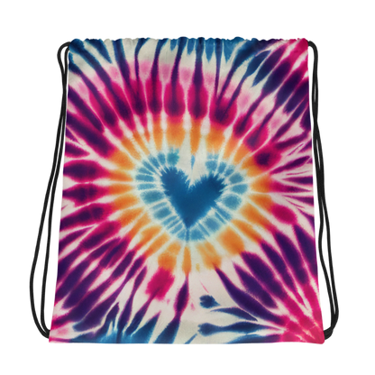 Drawstring bag- Tie Dye Hearts II