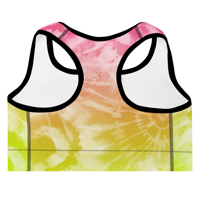 Padded Sports Bra- Tie dye multicolor stars