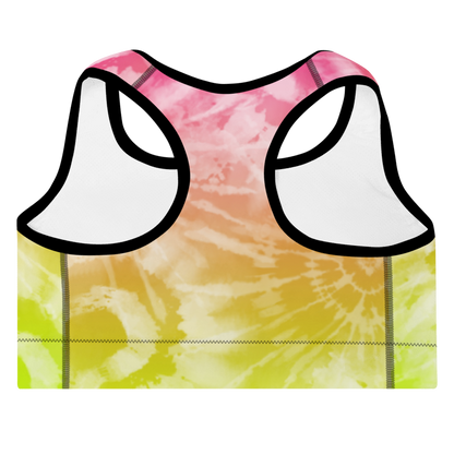 Padded Sports Bra- Tie dye multicolor stars