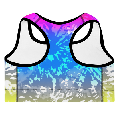 Padded Sports Bra- Tie dye multicolor splashes