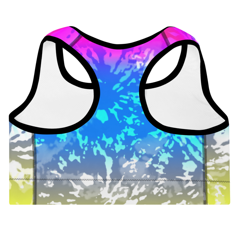 Padded Sports Bra- Tie dye multicolor splashes