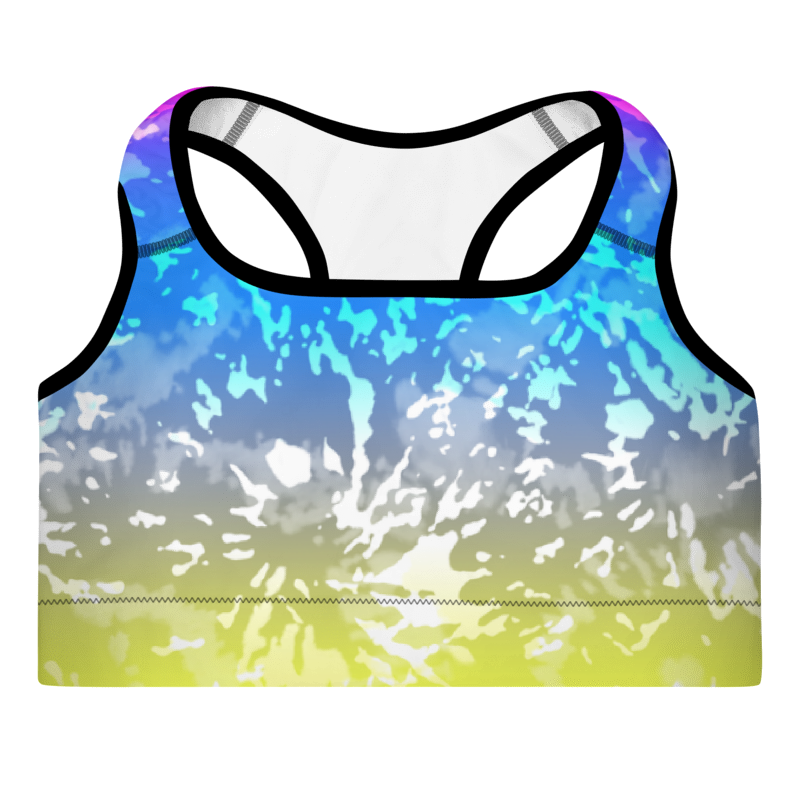 Padded Sports Bra- Tie dye multicolor splashes