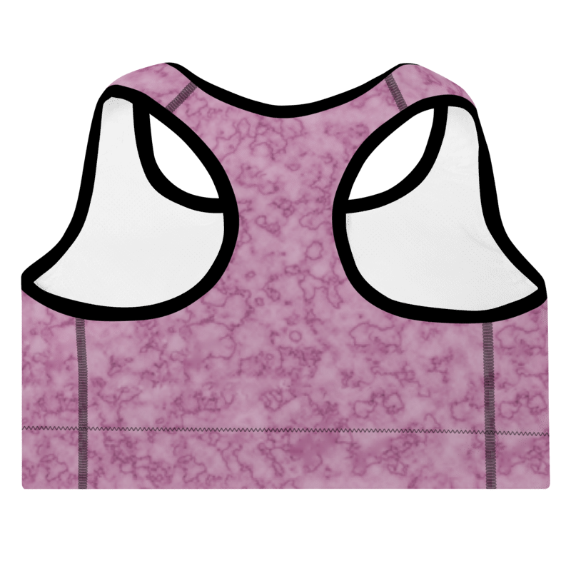 Padded Sports Bra- Marble Dark Pink