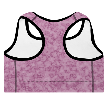 Padded Sports Bra- Marble Dark Pink