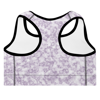 Padded Sports Bra- Marble Purple