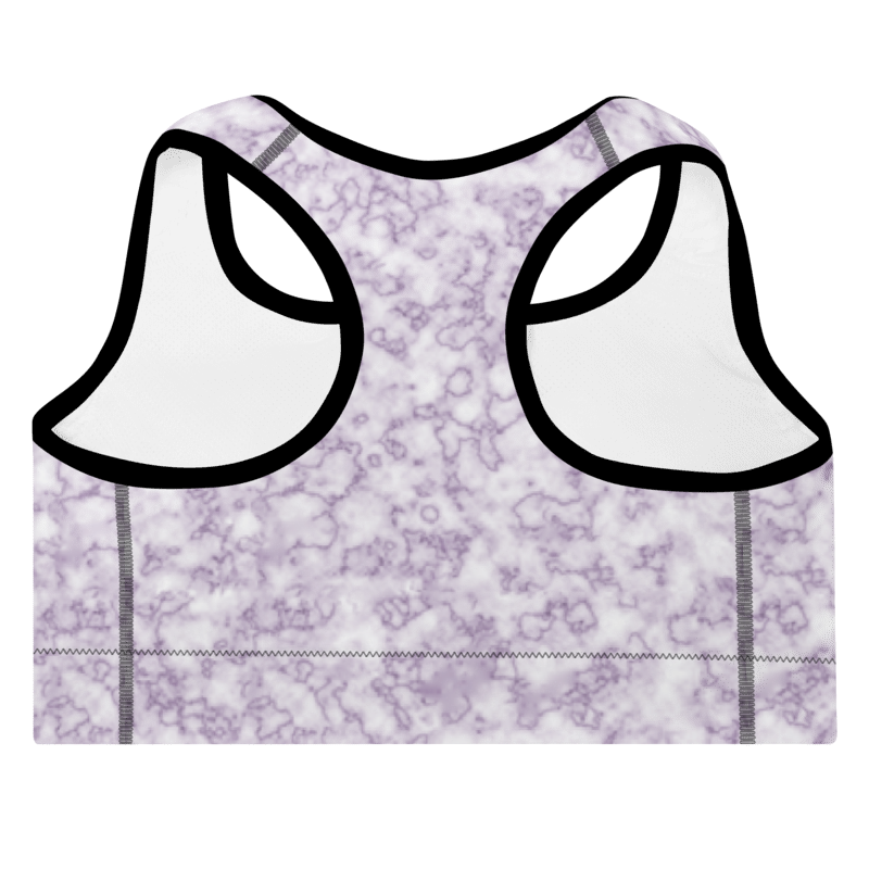 Padded Sports Bra- Marble Purple
