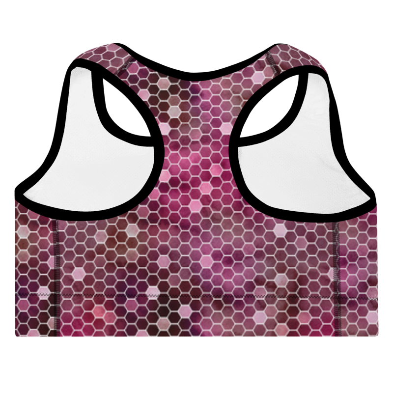 Padded Sports Bra- Honeycomb Red