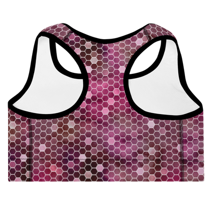Padded Sports Bra- Honeycomb Red