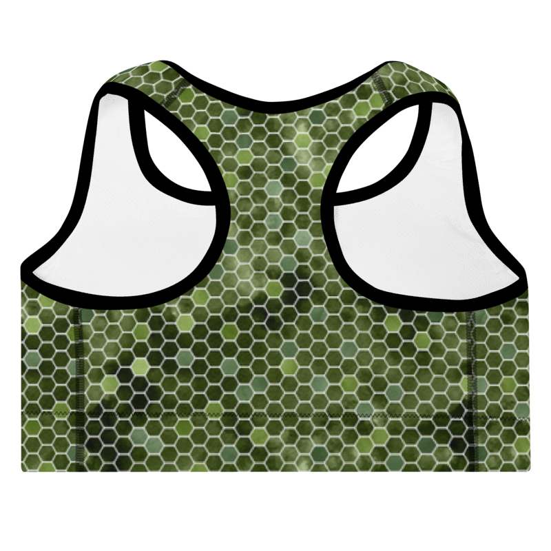 Padded Sports Bra- Honeycomb Green