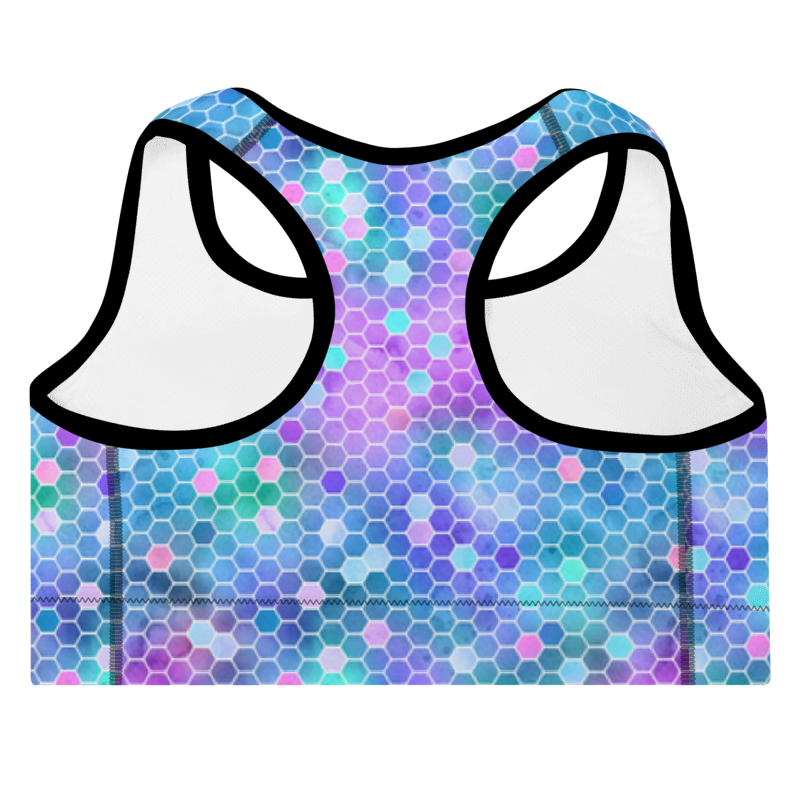 Padded Sports Bra- Honeycomb Pink and Purple