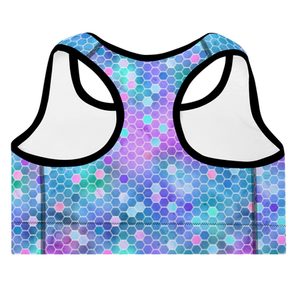 Padded Sports Bra- Honeycomb Pink and Purple
