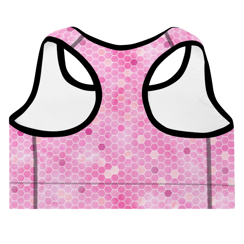 Padded Sports Bra- Honeycomb Pink