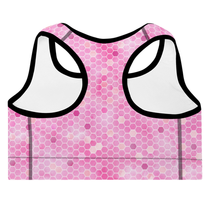 Padded Sports Bra- Honeycomb Pink