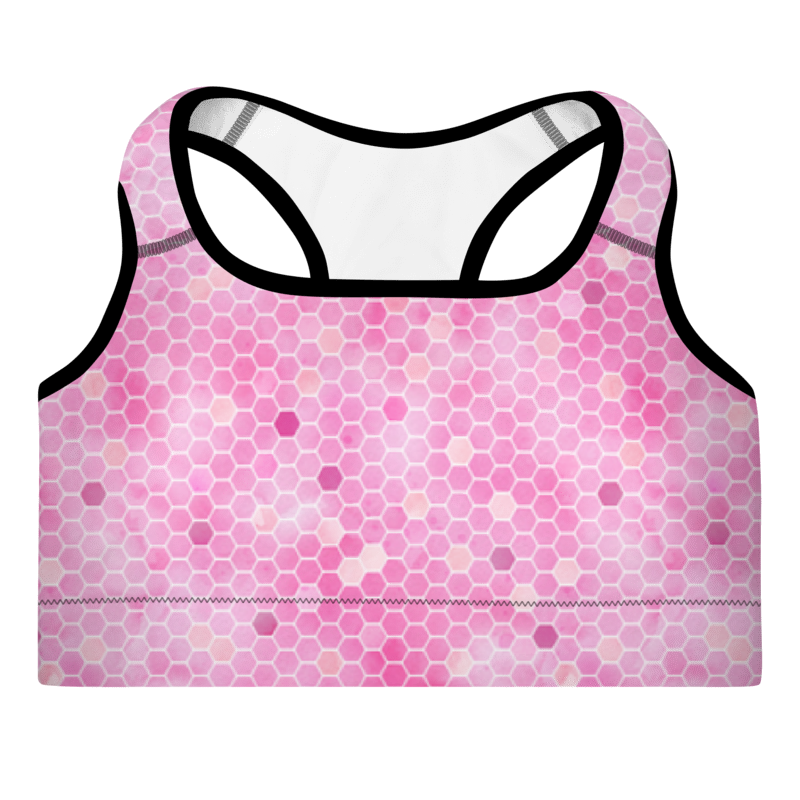 Padded Sports Bra- Honeycomb Pink