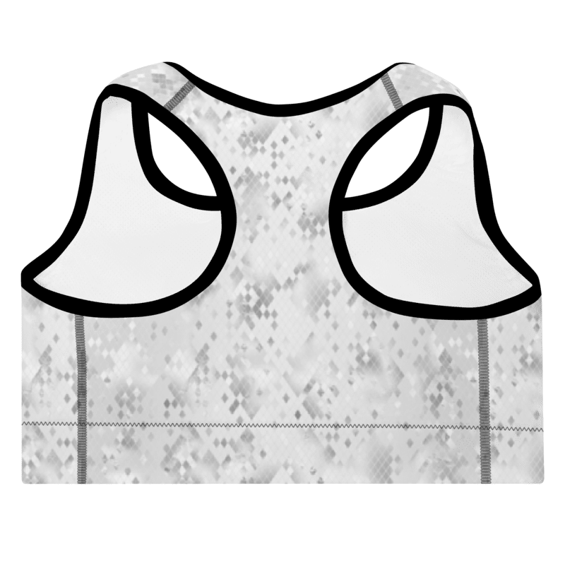 Padded Sports Bra- Snake print White
