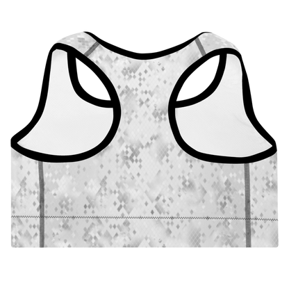 Padded Sports Bra- Snake print White