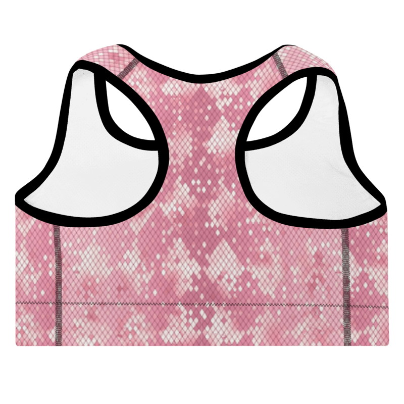 Padded Sports Bra- Snake print Pink