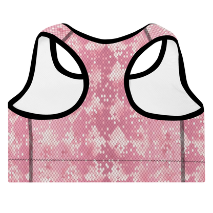 Padded Sports Bra- Snake print Pink